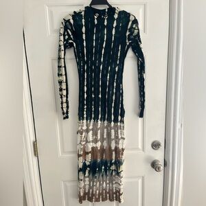 YFB Tie Dye Long Sleeve Bodycon Dress